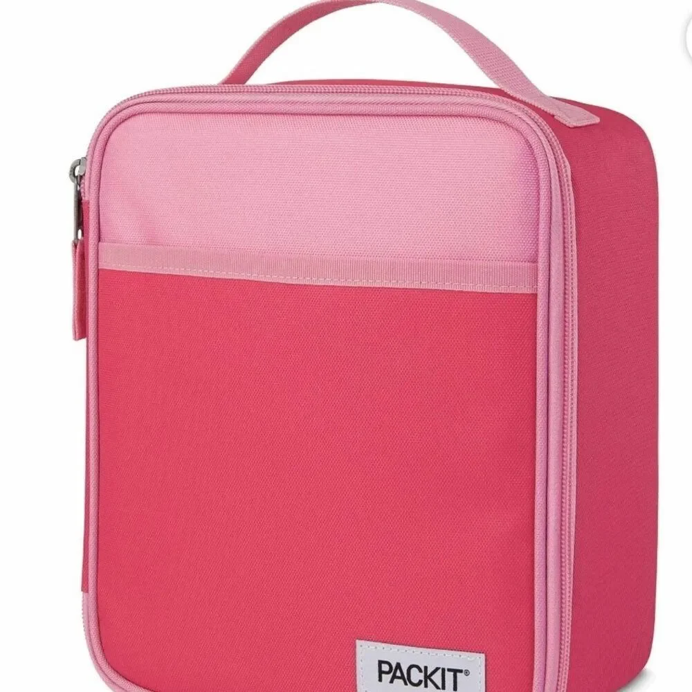 Freezable Kid's Lunch Box - pink color EcoFreeze technology, back to school